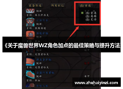 《关于魔兽世界WZ角色加点的最佳策略与提升方法》